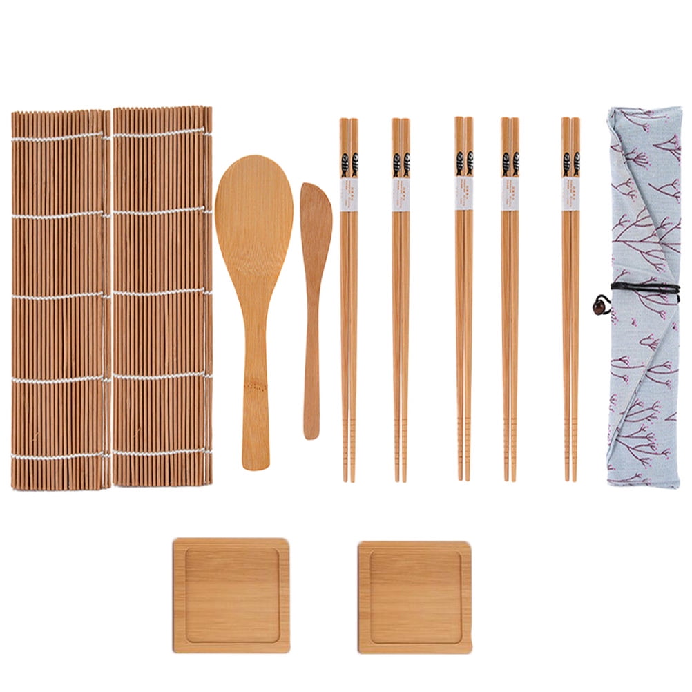 BESTONZON Bamboo Sushi Rolling Mat Sushi Rolling Pad Sushi Making Tool 24x24cm 