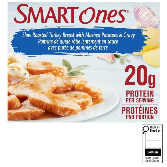 Smart Ones Slow Roasted Turkey Breast with Mashed Potatoes & Gravy Frozen Meal, 1 Box, for Easy Portion-Controlled Dinner, No Artificial Colours, Flavours or Sweeteners, 255 g, SOS RSTD TURKEY BREAST CA 255G 12