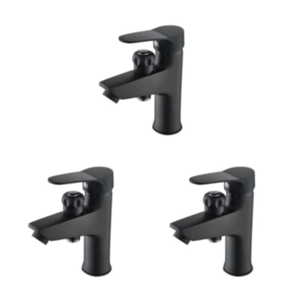 Toystoory Llave de paso para baño, fácil instalación y moderno accesorio de baño para lavabo de doble , negro Type1 NO1