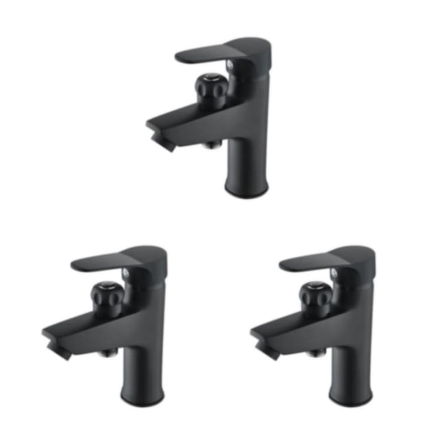 Transemion Modern Faucets Easy To Install Bathroom Accessory For Stylish Upgrade Soft Black 3Set
