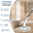 thumbnail image 4 of CJC Electric Spin Scrubber, Cordless Cleaning Brush with 3 Replaceable Brush Heads and Adjustable Extension Handle, Household Cleaning Tool for Car Bathroom Bathtub Tile Floor, 4 of 9