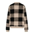 thumbnail image 4 of Dxzfnsa Womens Half Zip Sherpa Fleece Sweatshirts Soft Oversized Sweatshirts with Pockets Warm Fuzzy Plaid Sweaters, 4 of 5