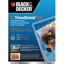 Black & Decker TimeShield Thermal Laminating Pouches - 5'' x 7'', 5 mil, Pkg of 25