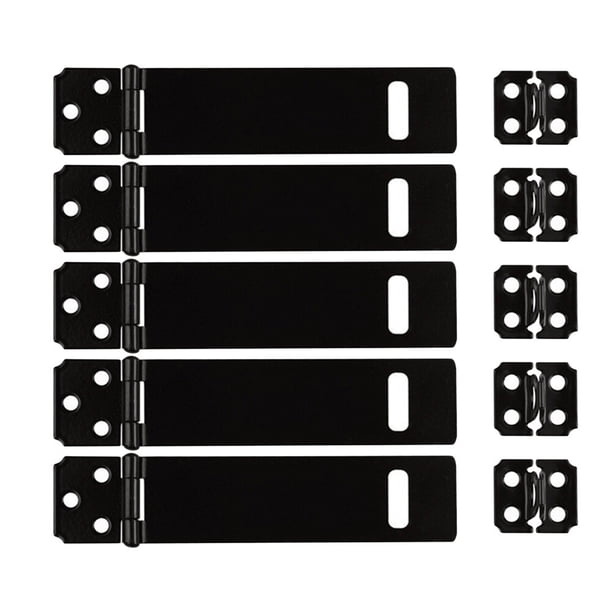 FELTECHELECTR cerraduras de 5 pulgadas con cierre de candado para puerta, cerradura de hierro para sujetar puertas de armarios (negro)