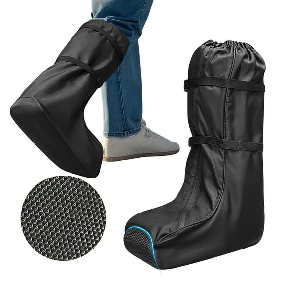 Medical Tall Walking Boot Cover, Slip-Resistant Protector for Foot Casts & Orthopedic Braces, Boot Protector with Rubber Sole, Outdoor Use in Rain Winter Snow