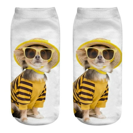 

Miayilima Women 3D Novelty Crazy Funny Dog Ankle Socks Cute Colorful Cartoon Low Cut Socks