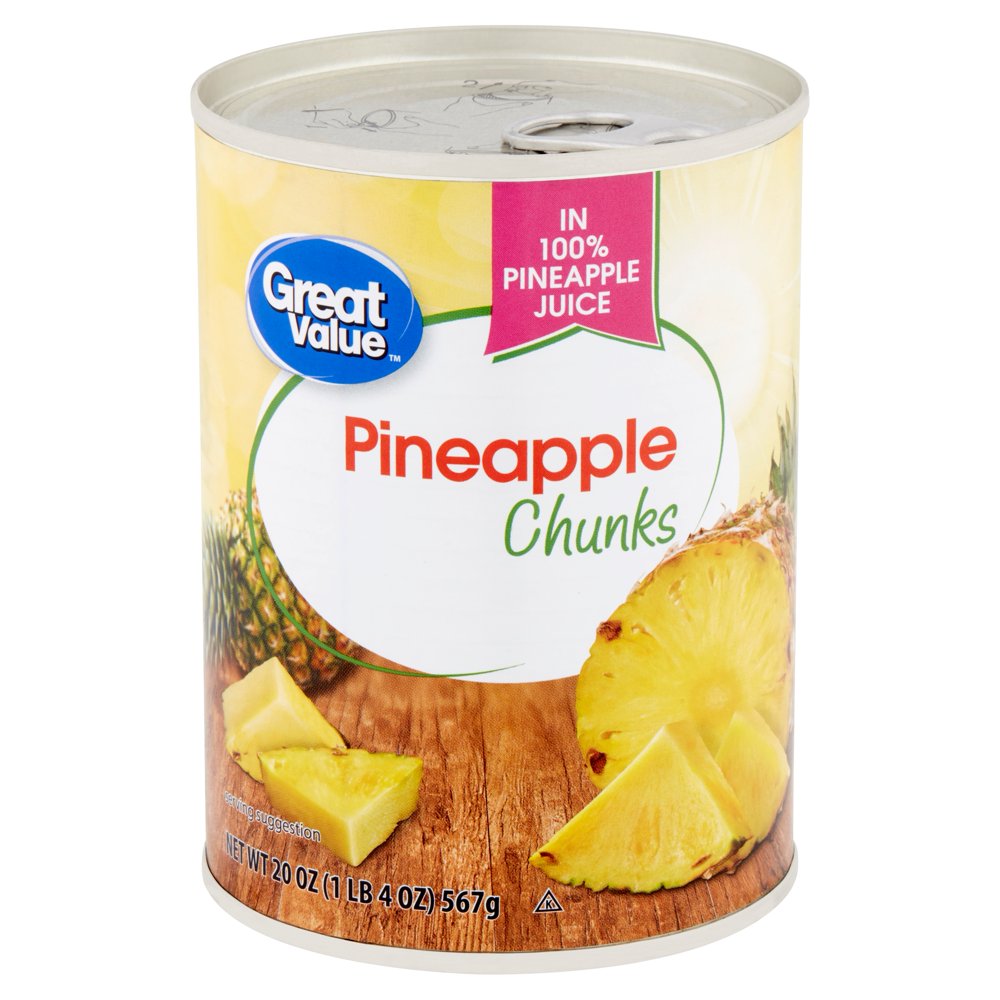 Great Value Pineapple Chunks, 20 oz