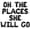Black, variant on Letter Balloons - OH THE PLACES SHE WILL GO 16" Inch Alphabet Letters Foil Mylar Balloon Baby Shower Party Banner (Black)