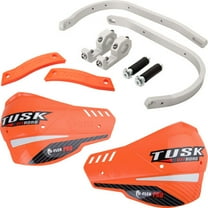 Tusk D-Flex Pro Adventure Handguards Silver Bar/Orange Plastics 1 1/8" Bars