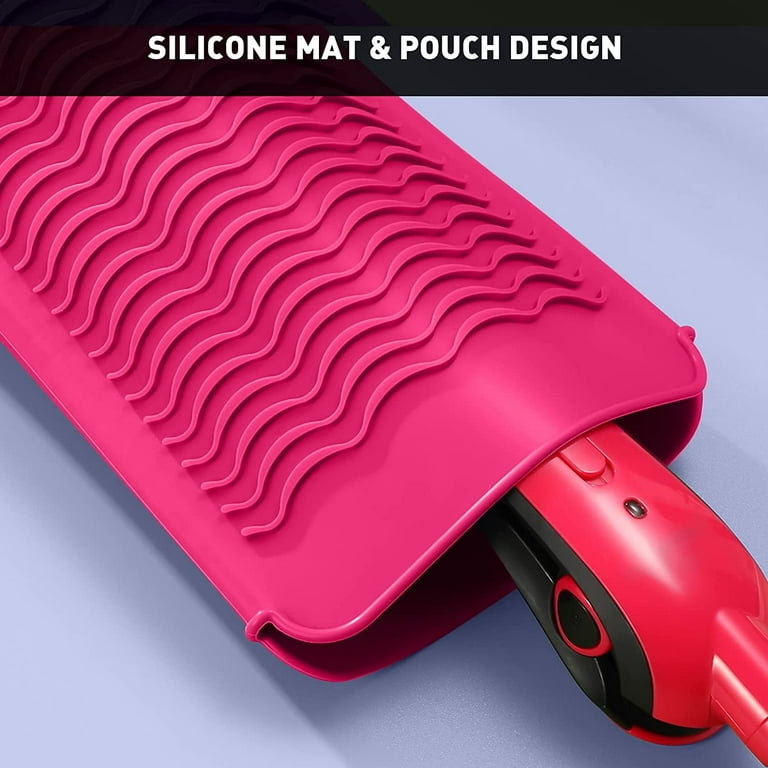 Heat Resistant Silicone Mat Pouch for Flat Iron, Curling Iron,Hair