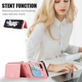thumbnail image 4 of ELEHOLD Luxury Wallet Case for Samsung Galaxy Z Flip 5 with Card Holders Magnetic Closure Kickstand Function Shockproof Purse Case with Detachable Crossbody Shoulder Strap for Women Girls,Rosegold, 4 of 9