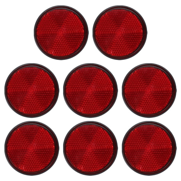 Round Rear Reflectors, 8 Pcs Safety Reflective Warning Reflector Plastic Universal Motorcycle Reflector with M6 Screw Mount for Car Motorcycle Trailer Bike Bicycles Dirt, Red