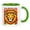 Green, variant on Lion Theme Ceramic Coffee Mug, I Will Become A King, Colorful Neon Art Ceramic Coffee Cup, Gifts for Wildlife Lovers, Inspirational Gifts for Men and Women