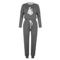 thumbnail image 4 of BiZtdJrK Cute Tracksuits for Women Ghost Print Long Sleeve Crew Neck Sweatshirts and Pants 2 Piece Sets Lightweight Jogger Athletic Outfits with Pockets Halloween Gifts AD-Gray M, 4 of 5