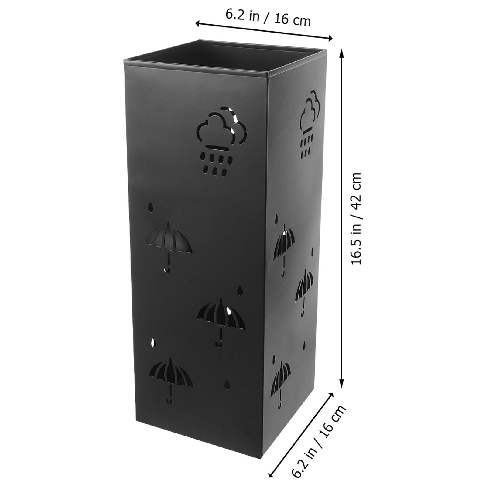 ADDHAT Black Umbrella Holder Stand for Hallway and Entryway with Practical Storage Features