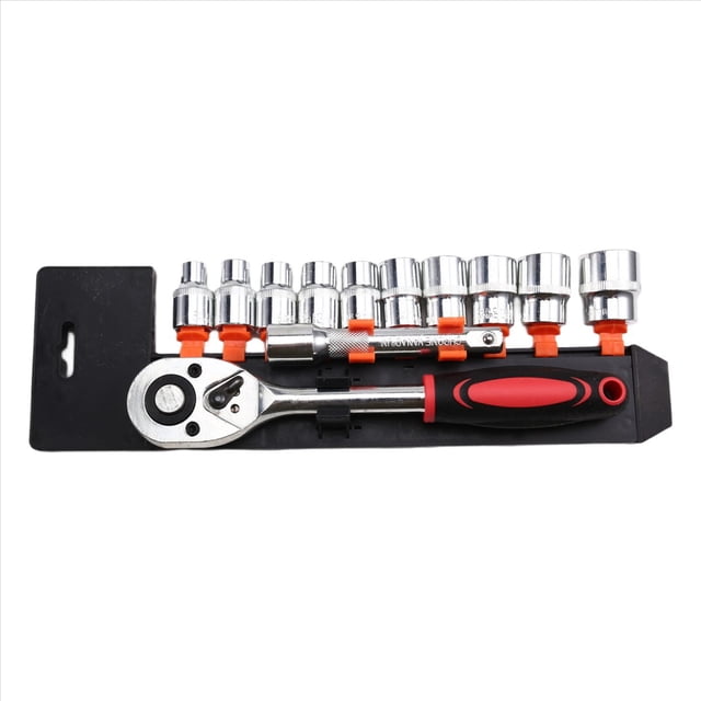 12 Herramientas de Reparación Automotriz, Llave de Trinquete Voladora Grande de 1/2, Juego de Llaves de Tubo Rápidas con Herramienta de Trinquete Instalado.