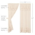 thumbnail image 3 of VHC Brands Simple Life Flax Natural Country Farmhouse Window Curtain Ruffled Short Panel Set of 2 63x36, 3 of 8