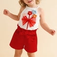 thumbnail image 2 of Agkizg Kids Girls Clothing Set 3 Piece Outfit Neck Sleeveless Top Belt Shorts Set, 2 of 7