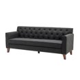 thumbnail image 2 of Upholstered Sofa with Armrest and Center Support Legs, Wood Tufted Couch with Nail Head Design, Leisure Lounge Couch for Living Room, Office, Home, Weight Capacity 600 Pounds, Black, 2 of 9