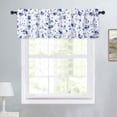 thumbnail image 1 of Haperlare 54"W x 15"L Kitchen Curtain Valance Floral Print Blackout Valance Curtains for Bathroom Cafe Windows, Navy Blue, 1 Panel, 1 of 6