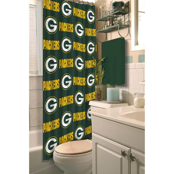 Nfl Green Bay Packers Shower Curtain 1, Green Bay Packers Curtains