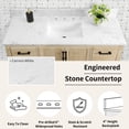 thumbnail image 4 of Hardin 48" Single Bathroom Vanity, 49" W x 19" D x 34.5" H, Carrara White Quartz Top, Sink & Backsplash, Light Wood, MDF, Pre-Assembled, 5 Soft-Close Drawers & 2 Doors, Adjustable Feet, 4 of 9