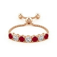 thumbnail image 2 of ANGARA Natural Seven Stone Ruby and Diamond Tennis Bolo Ring in 14K Rose Gold for Women (Size-2.5mm) | July Birthstone Jewelry for Her | Natural Ruby Rings, 2 of 9
