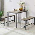 thumbnail image 2 of Bar Table with 2 Dining Benches, Kitchen Table Counter with Chairs, Industrial for Kitchen Breakfast Table, Living Room, Party Room,Grey,43.3″L x 23.6″W x 29.9″H, 2 of 6