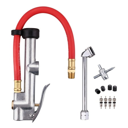 Drysuit Inflator Hose - WYNNsky Heavy Duty Tire Inflator Gauge Air Compressor Accessories Dual Head Air Chuck With Air Hose/Storage Case