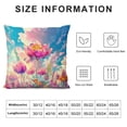 thumbnail image 5 of Creowell Flowers Sky Clouds Square Pillow Cover Case for Cushions Sofa Bed Outdoor Decoration 1PC 24x24in, 5 of 5