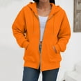 thumbnail image 4 of Kaprioy Womens Zip Up Y2K Hoodies Casual Long Sleeve Sweatshirts Early Fall Fashion Track Jackets with Pockets Orange, XXL, 4 of 9