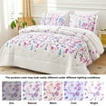 thumbnail image 6 of Jessy Home Queen Comforter Set 7 Pieces Purple Floral Bedding Set Queen Bed in a Bag with Flat Sheet and Fitted Sheet, Pillowcases & Shams, 6 of 12