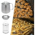 thumbnail image 3 of XYCCA Stainless Steel Deep Fryer Pot Frying Basket Nonstick French Fries Pot Small Deep Fryer Pot for Onion Rings Restaurant Picnic, Style A 1.5L-0625, 3 of 5