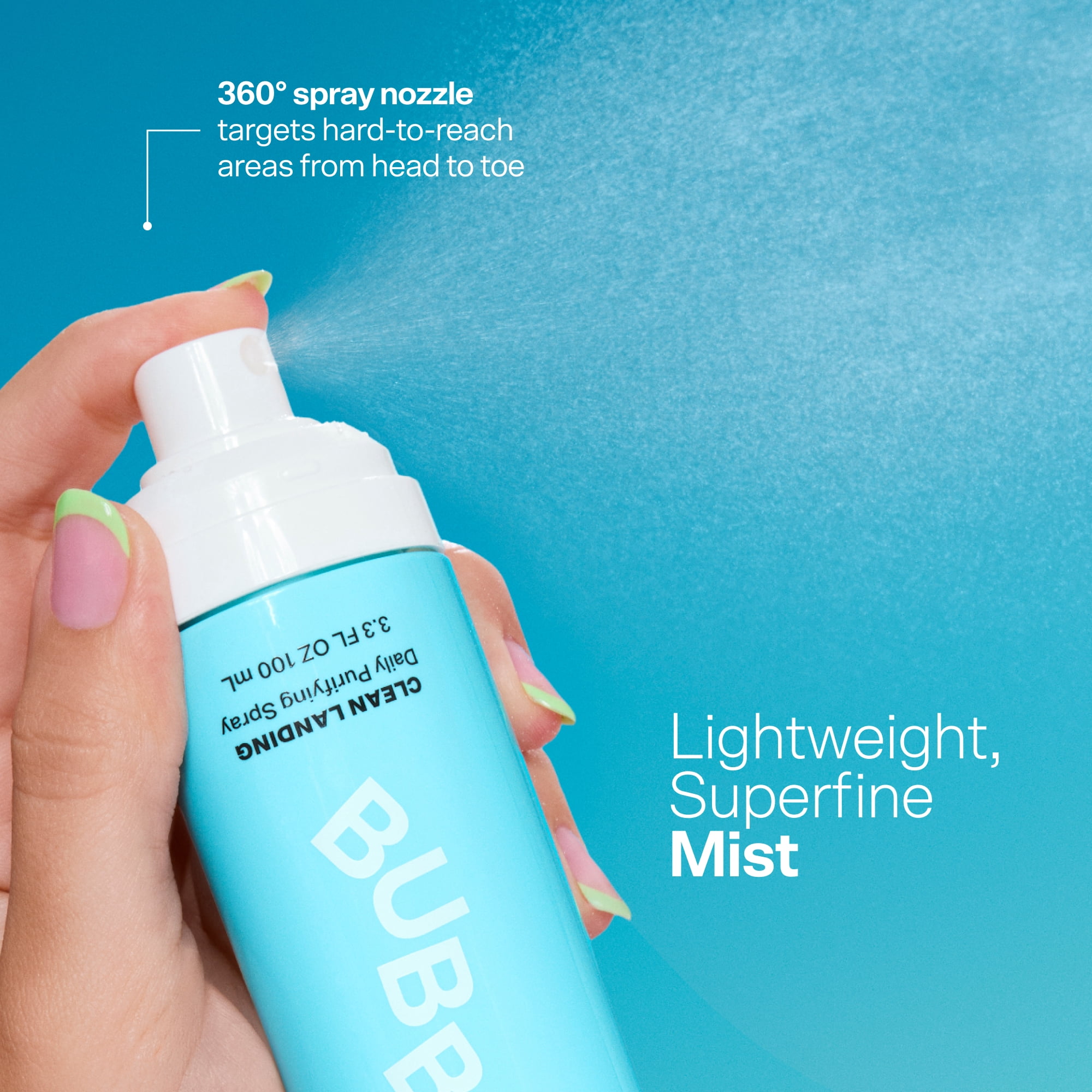 Bubble Skincare Clean Landing Daily Purifying Spray 3.4oz Hypochlorous Acid Mist