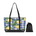 thumbnail image 7 of FORMRS Laptop Tote Bag for Women with 15.6" Computer Compartments Handbag, Blue Plaid Lemon, 7 of 7