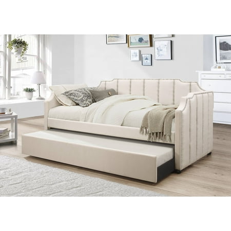 Upholstored Full Day Bed with Trundle Bed (K42)