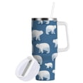 thumbnail image 2 of 30 oz Tumbler With Handle Stainless Steel Insulated Tumbler With Lid for Car Cup Holder Simple Polar Bears Pattern, 2 of 9