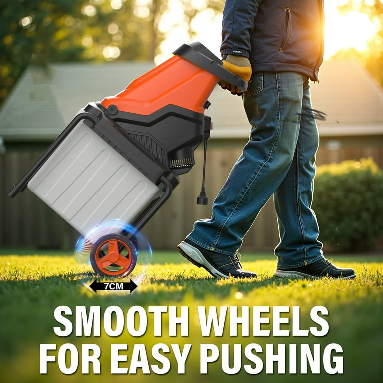 Maxlander 15-Amp Electric Wood Chipper, Leaf Mulcher, 1.2-Bushel