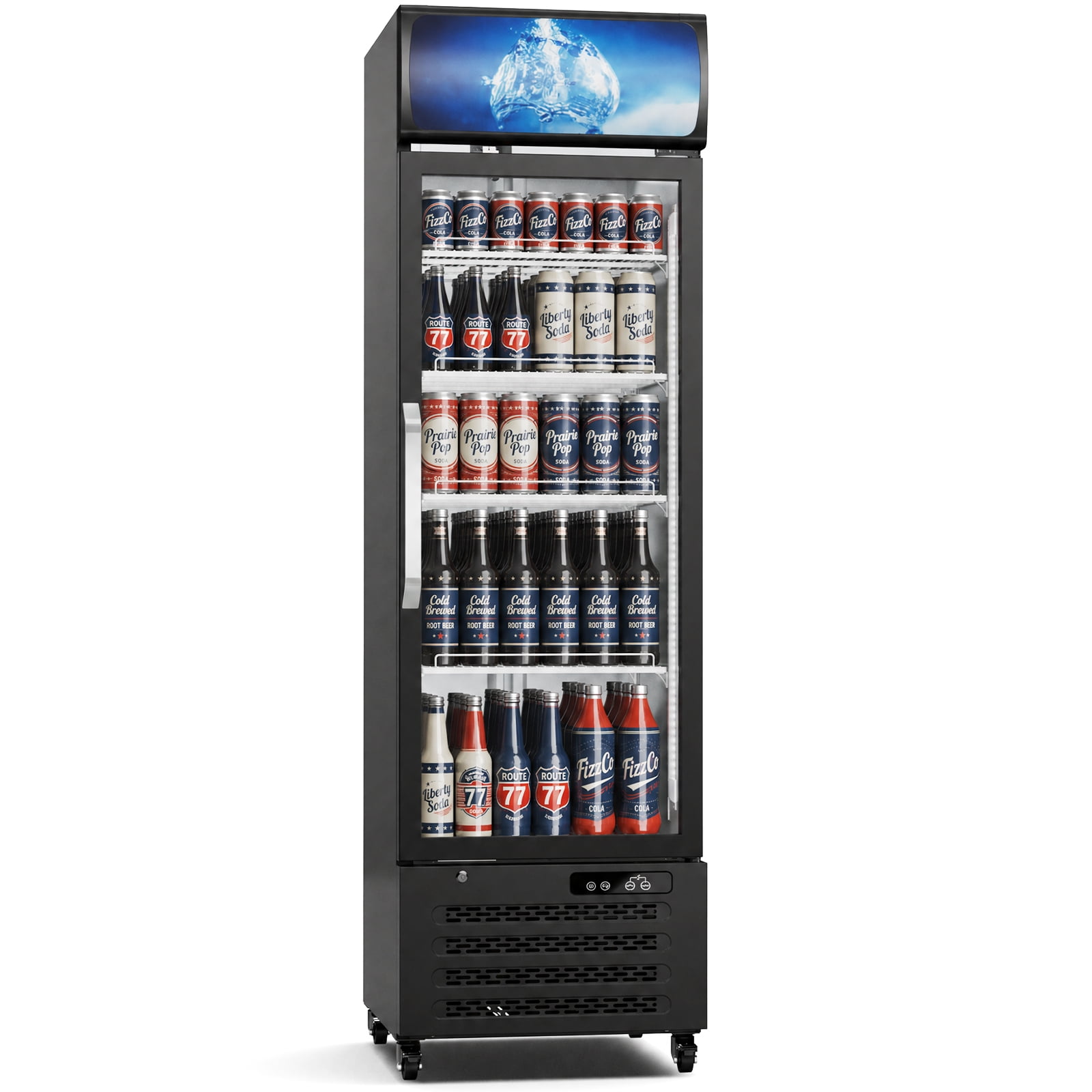 Friwest 14 .8Cu.Ft Commercial Beverage Refrigerator with Glass Door,Display Drink Refrigerators Fridge