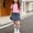 Pink, variant on Amidoa Short Sleeves Girls Summer Outfits Cotton Solid Color T-Shirt and Summer Casual Kids Clothing Set Black Size 5T