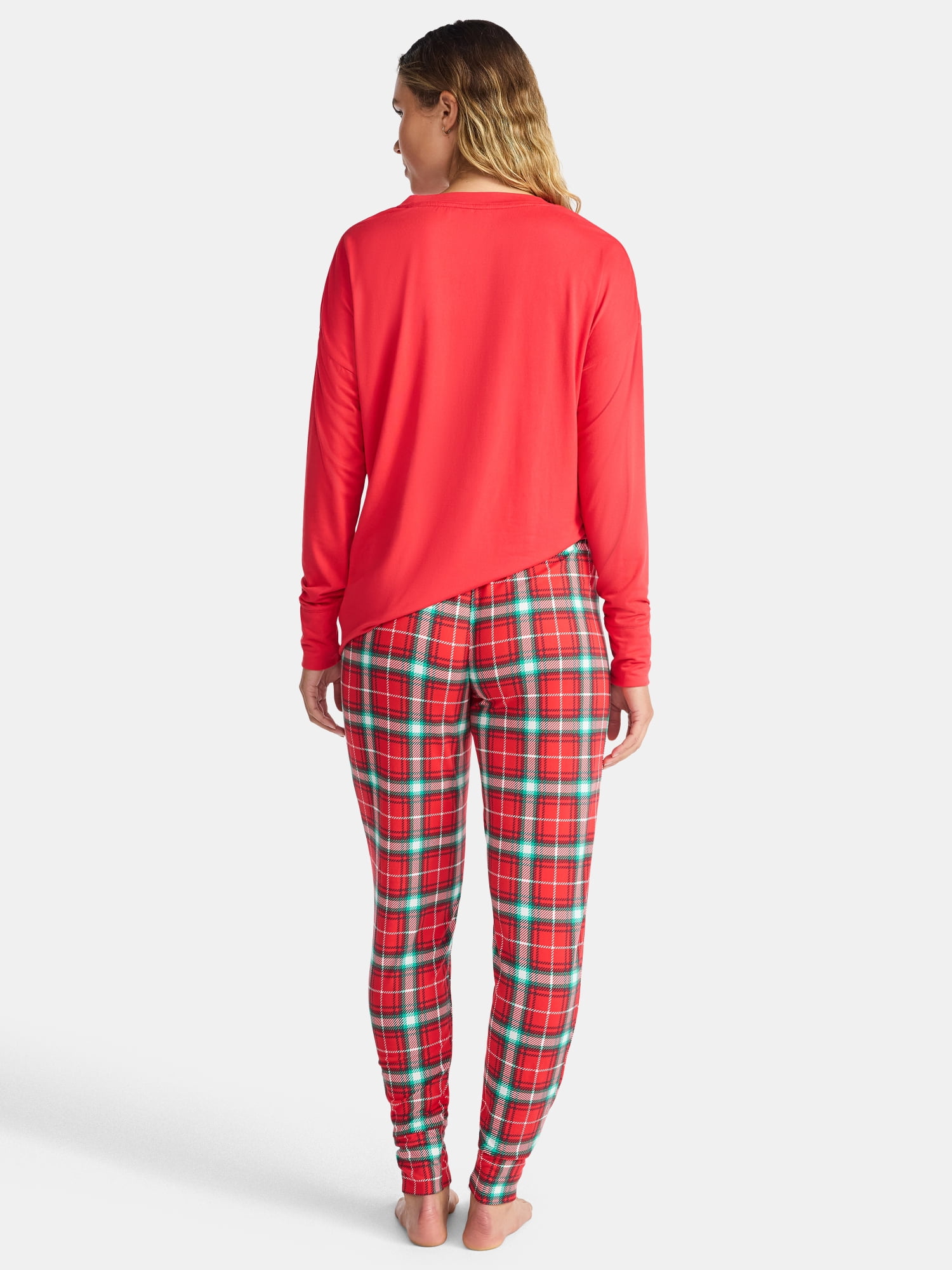 Jaclyn Women's and Women's Plus Holiday Graphic Sleep Tee and Jogger Pants Pajama Set, 2-Piece, Sizes XS-3X