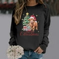 thumbnail image 2 of XDZJLR Women'S Christmas Shirts Cow Holiday Print Sweatshirt Festive Western Graphic Pullover Top Casual Soft Crewneck Shirt Black S, 2 of 4