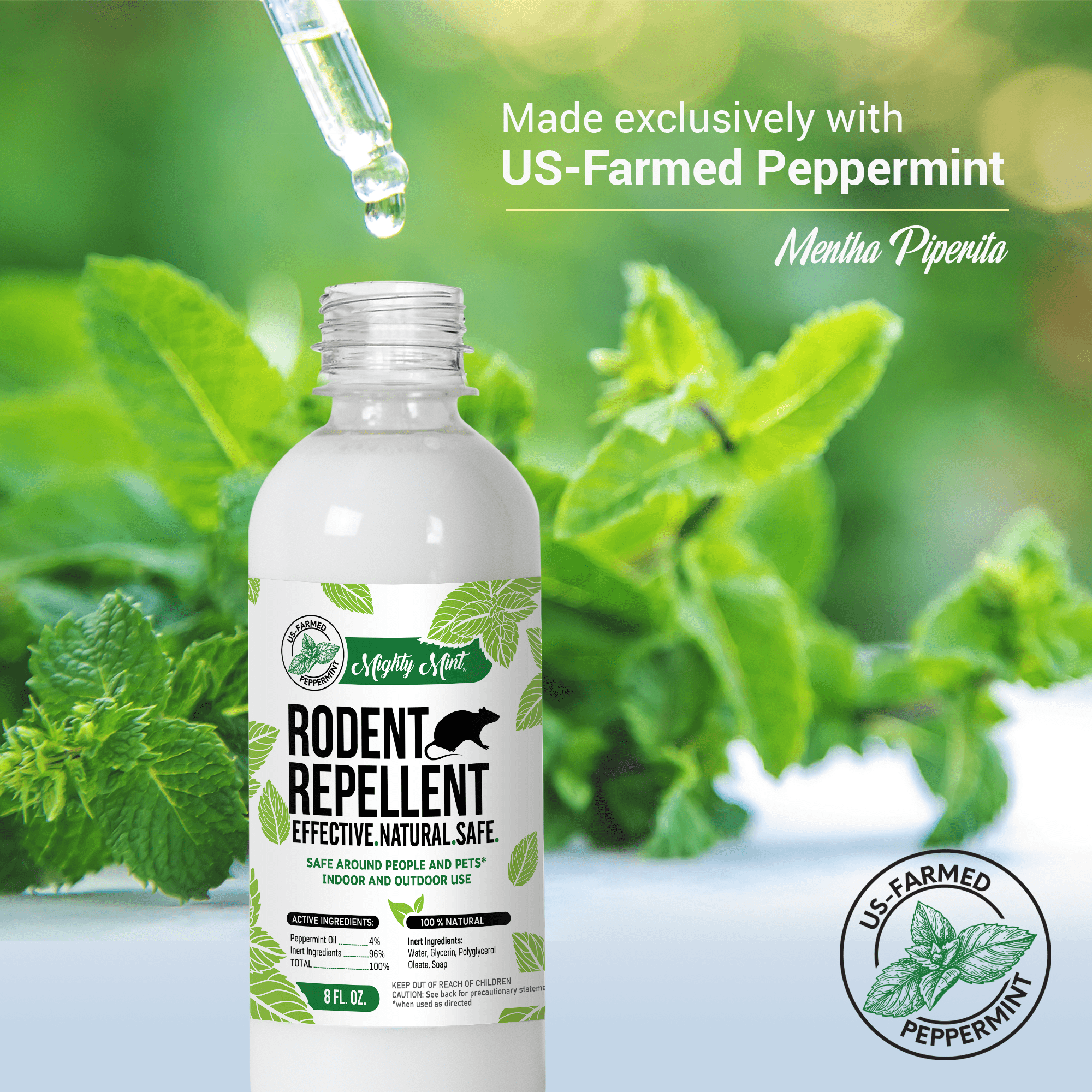 Mighty Mint 8oz Peppermint Oil Rodent Repellent Spray - 2 Pack
