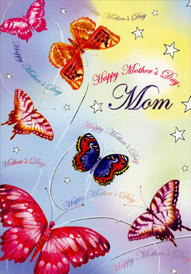photo Beautiful Butterfly Happy Mothers Day designer greetings multi colored butterflies mom mother s day card walmart com
