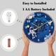 thumbnail image 3 of Silent Movement Kids Wall Clock, Non Ticking Children Round Wall Clock Battery Operated Space Travel Style Decor Children Clock, 3 of 4