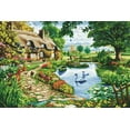 thumbnail image 2 of DIAMOND ART CLUB Cottage by the Lake Diamond Painting Kit, 2 of 4