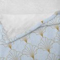 thumbnail image 4 of Ambesonne Art Deco Fleece Throw Blanket Pale Blue Vintage Shells 50"x70" Pale Blue and Sand Brown, 4 of 5