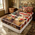 thumbnail image 3 of Erosebridal Vintage Deer Mallard Duck Zipper Twin Comforter Sets with Fitted Sheet and 2 Pillowcases for Boys Men, Rustic US Flag Zipper Bedding Set, Black Reversible, 4-Piece, 3 of 7