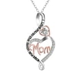 thumbnail image 2 of FENGGHAO Mothers Day European American Diamond Encrusted Heart Pendant Necklace Alphabet Mom Love Jewelry Adjustable Choker Gift, 2 of 7