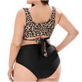 thumbnail image 3 of Plus Size Swimsuits for Women Plus Size Split Type Ruched Tummy Control Bathing Suit Swimwear Bikini Swimsuits for Girls on Clearance, 3 of 8
